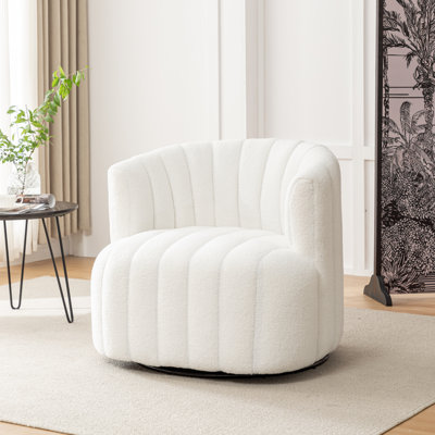 Fauteuil demi-tonneau pivotant rembourré Bryonie