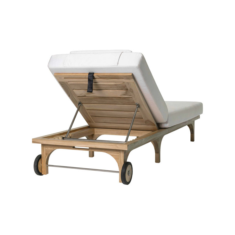 Chaise longue d'extérieur en teck Serenique