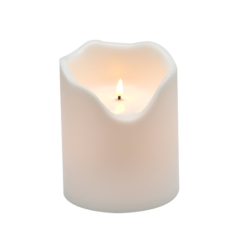 Petite bougie blanche sans flamme pour l'extérieur