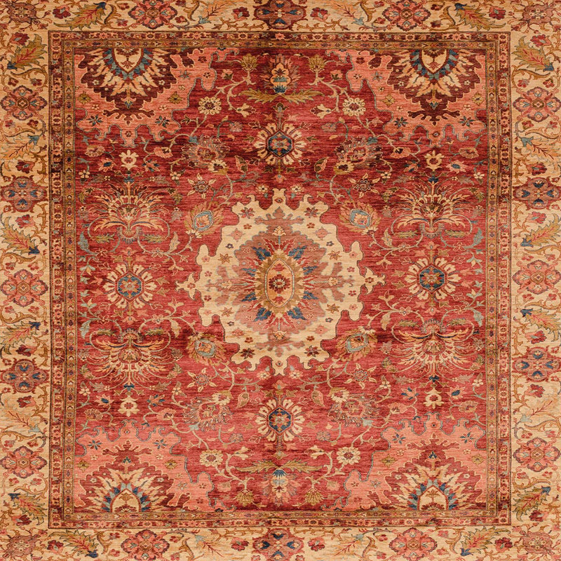 Tapis abstrait moderne 4002, Carré 5 pi