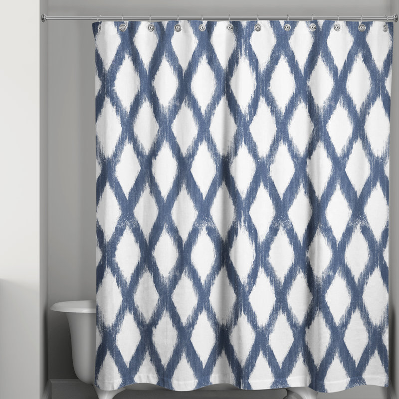 Rideau de douche simple Laskowski, Bleu marine