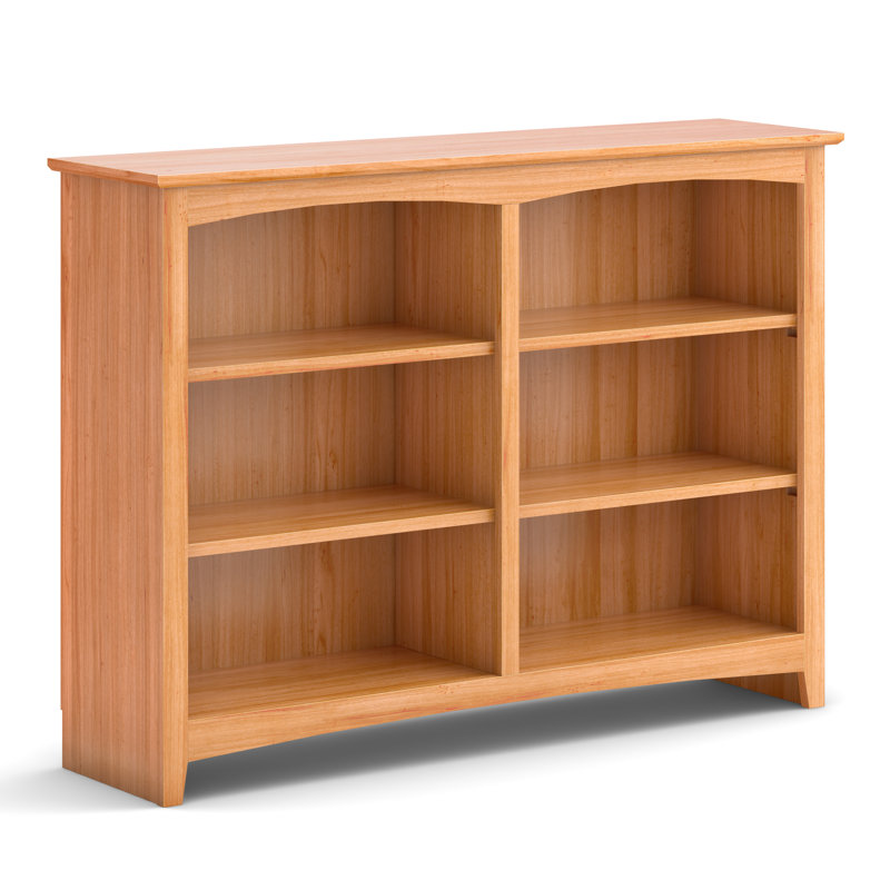 Malani 36" H Solid Wood Classic Bookcase, Natural, (3 Shelves) 36"H x 49.75"W x 12.875"D