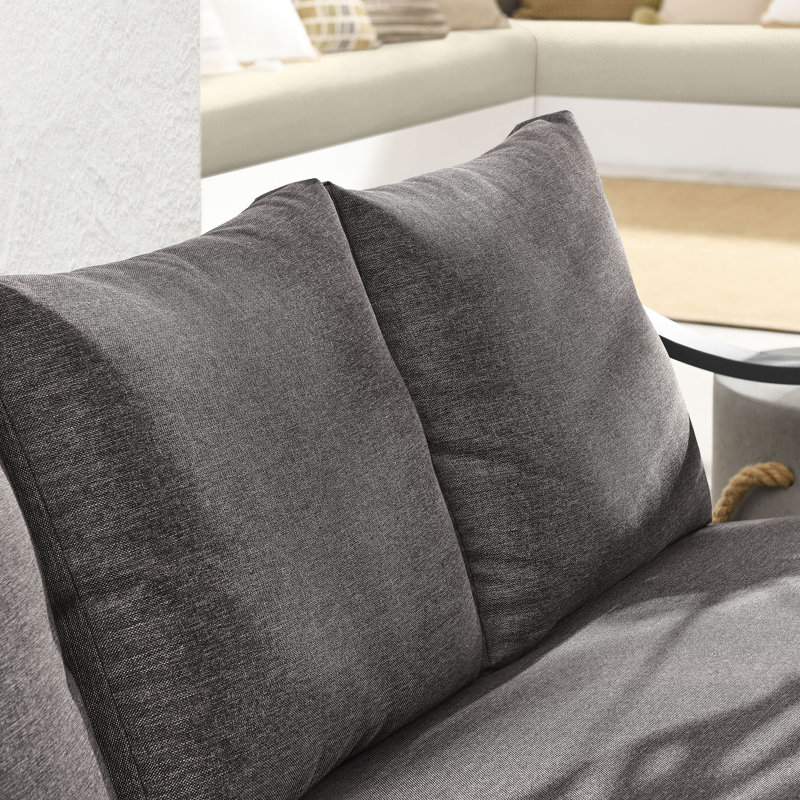 Terrace 3-Seat Carbon Graphite Aluminum Outdoor Sofa