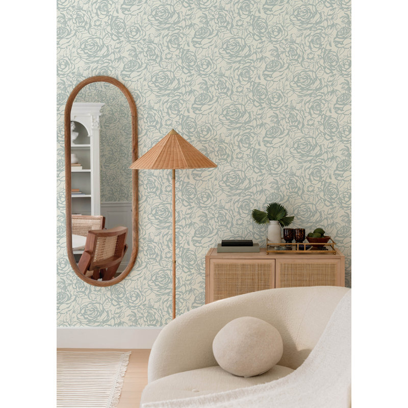 Nelda Black Rose Wallpaper, Blue