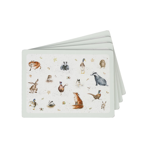 Set 4 Tovagliette Wrendale Designs Wildflower – Misura 23 X 30,5 Cm, In MDF Con Supporto