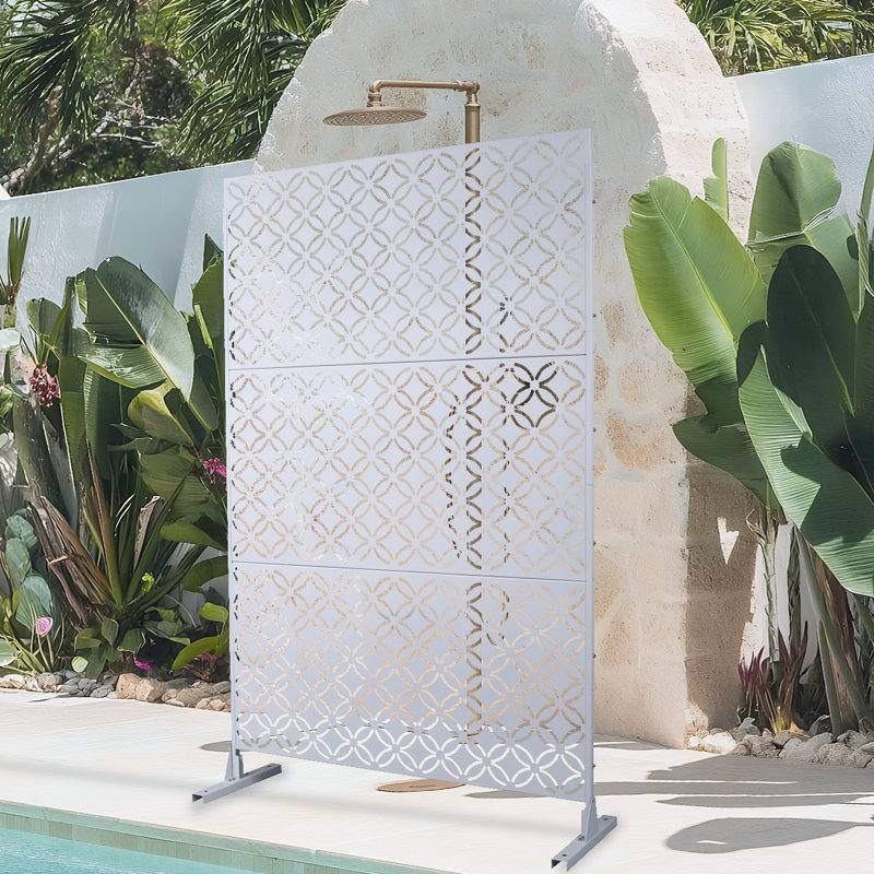 Panneaux de clôture d'intimité pour l'extérieur - écran décoratif autoportant 76 po x 48 po pour pelouse, piscine, balcon et terrasse
