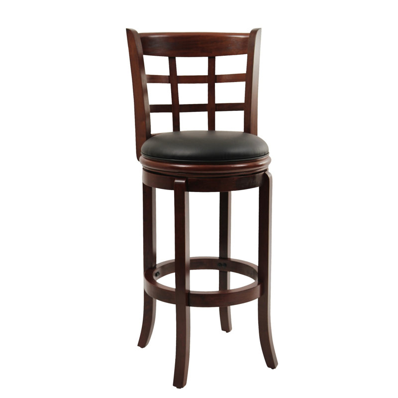 Tabouret de bar pivotant en bois massif, Espresso, Tabouret de bar (siège d'une hauteur de 29 po)