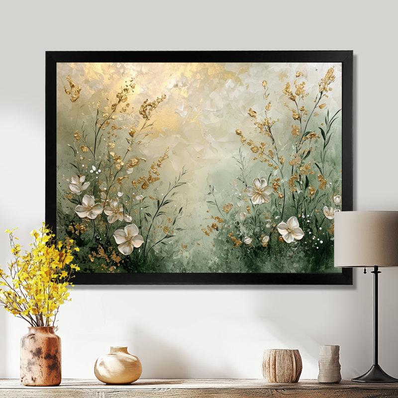 Ishaani Wildflowers Spring Symphony Fury III - Art mural fleurs sauvages, H 34 po x l 44 po, Noir