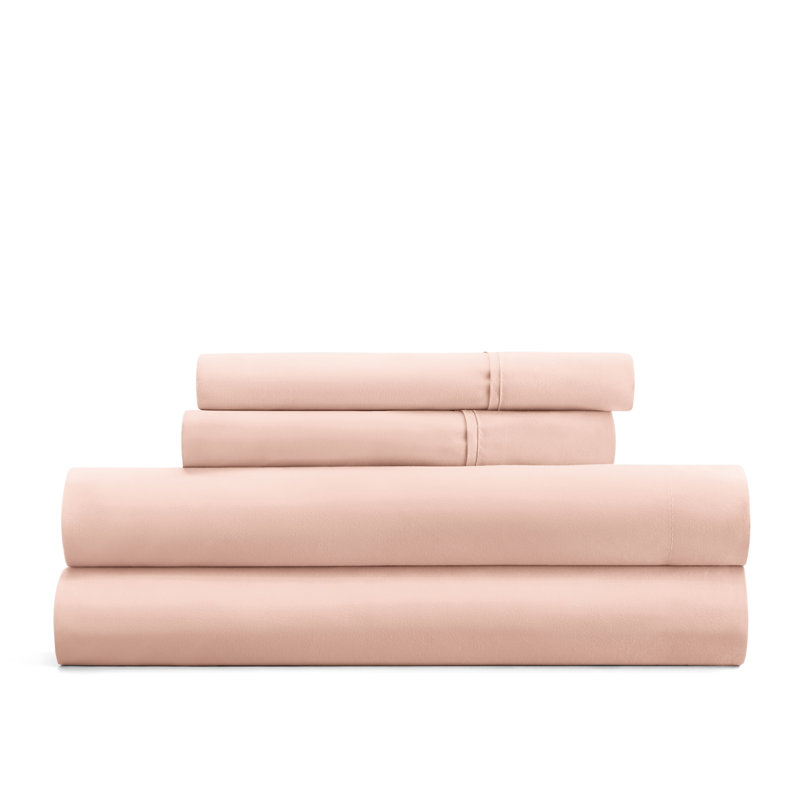 Ensemble de draps 4 pièces Ultra Soft, Ensemble de draps pour très grand lit avec 2 taie, Rougir