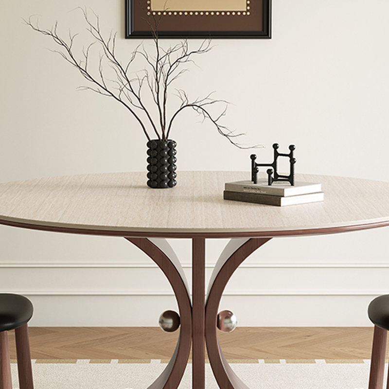 Simple Light Luxury Durable Rock Slab Table, 29.52"H x 51.18"L x 51.18"W