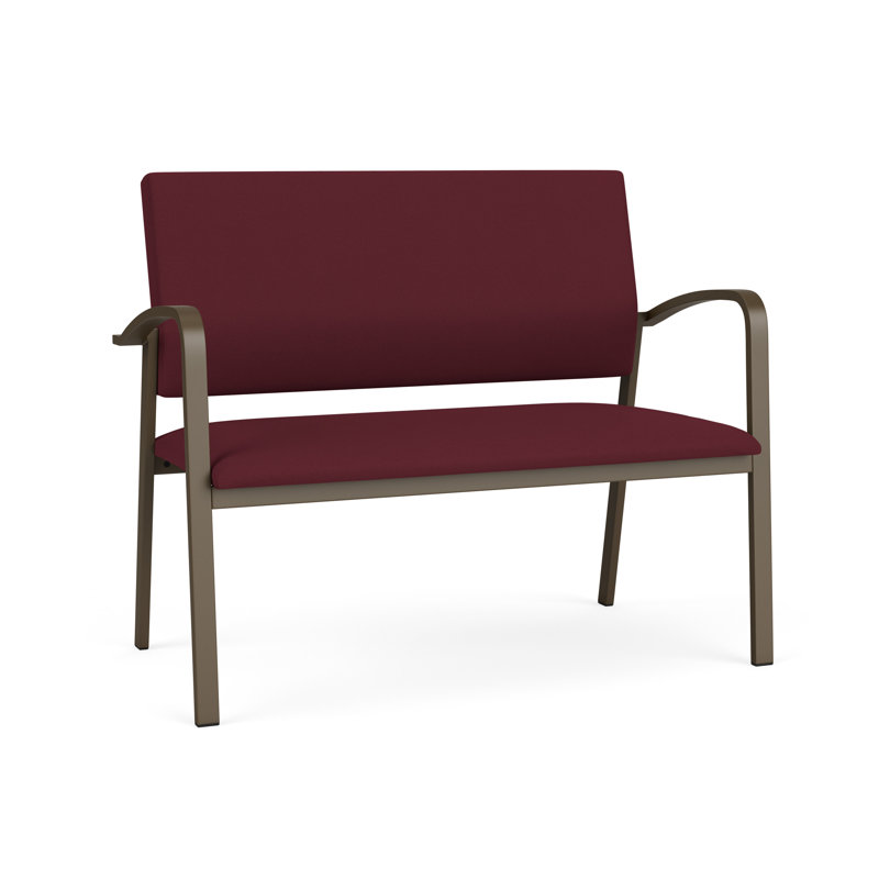 Newport Waiting Reception Loveseat Metal Frame, Bronze, Open House Wine