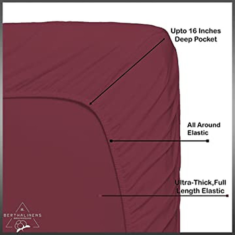 Sateen Fitted Sheet, Burgundy