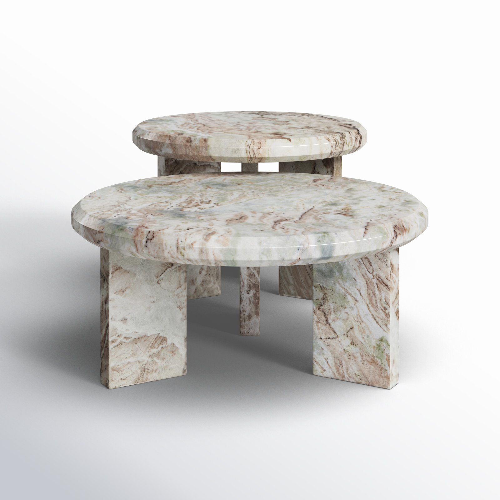 Bryce 32" Genuine Marble Coffee Table, Creamy Taupe Marble Solid
