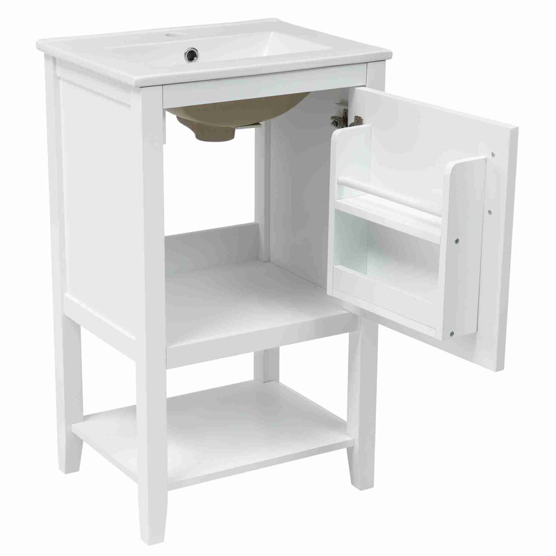 Meuble-lavabo moderne 20 po, Blanc