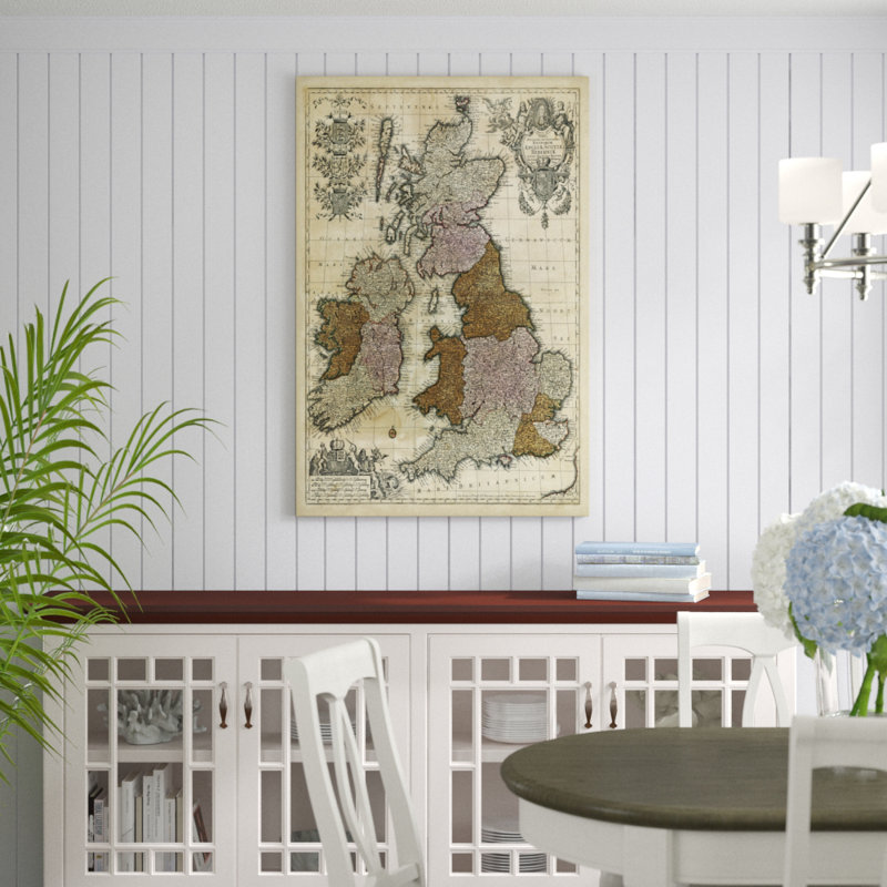 «Map of England, Écosse & Ireland», impression sur toile, H 48 po x l 32 po