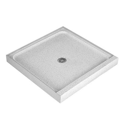 Terrazzo 34 W 34 D Square Base Shape Single Shower Base No Integrated Seat Included