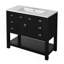 Meuble-lavabo de salle de bain avec lavabo supérieur, armoire de rangement moderne avec 2 portes à fermeture douce et 6 tiroirs