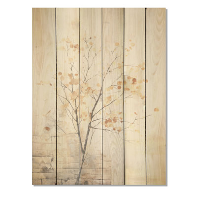 Minimalisme sycomore, paysage, arbre, sycomore, panneau, art mural sur bois de pin naturel