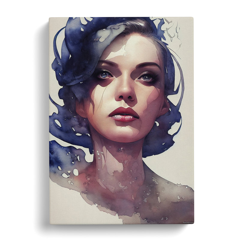 Watercolour Woman - Wrapped Canvas, 60cm H x 40cm W x 3cm D