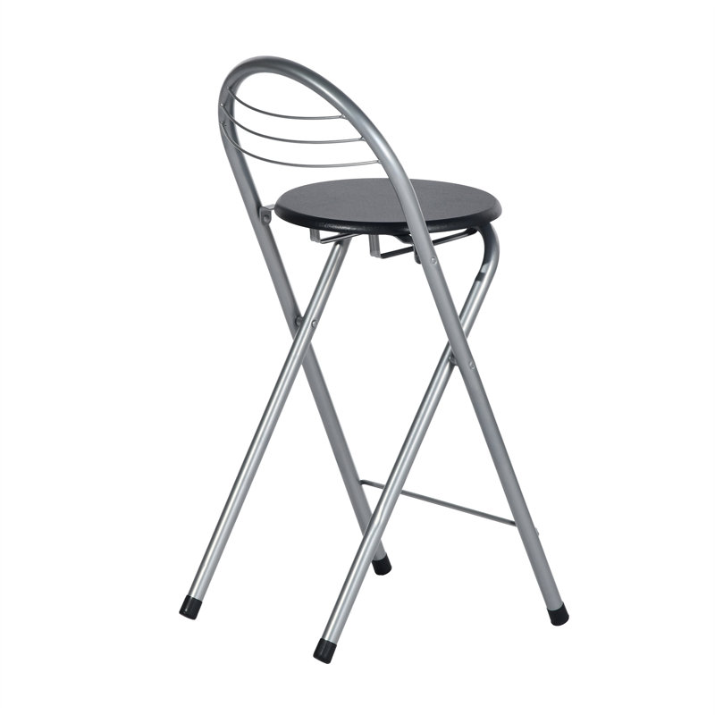 Contesa Counter Stool with Metal Frame, Black, 8