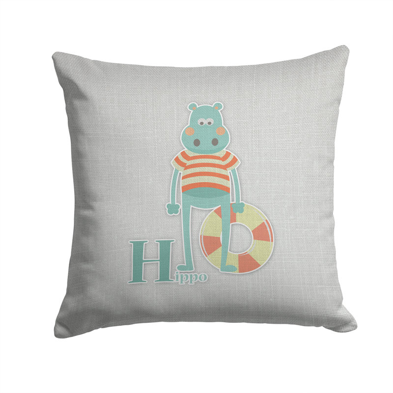 Coussin décoratif intérieur/extérieur alphabet b for bear, 14 po x 14 po, H