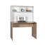  Teen White & Oak Study Desk with Storage Hutch