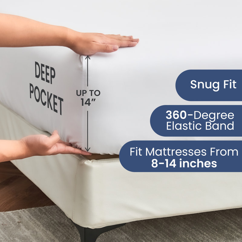 Drap-housse double en microfibre brossée avec sangles pouvant accueillir jusqu'à 14 personnes, Blanc