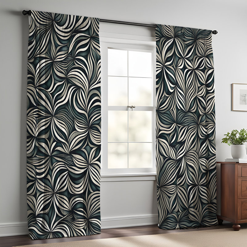 Paire de rideaux semi-transparents en polyester Eibo, L 40 po x L 52 po
