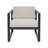 Set Of 2 Outdoor Patio Club Chair, Black Frame With Beige Cushion