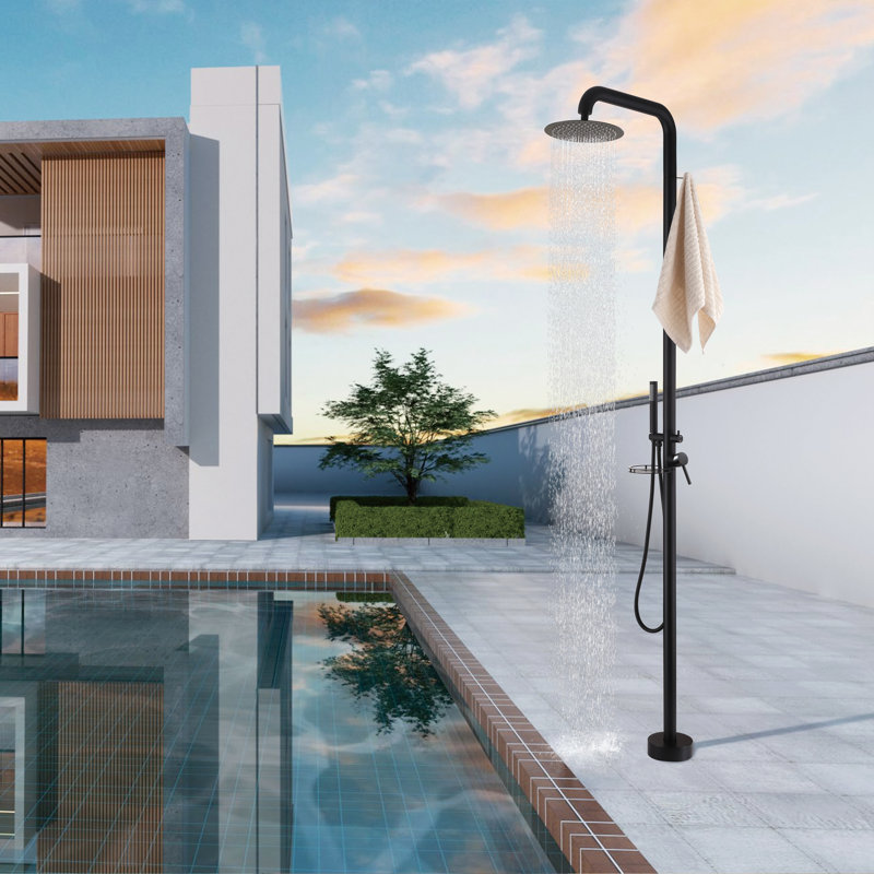 Outdoor Shower and Footwash Spout, Matte Black