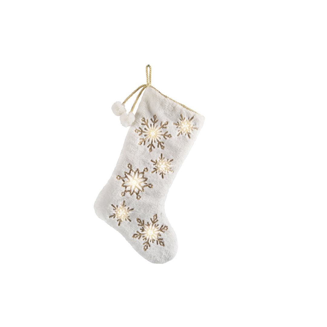 Snowflake Sequin Soft Plush Furry Light Up Christmas Stocking The Holiday Aisle® 