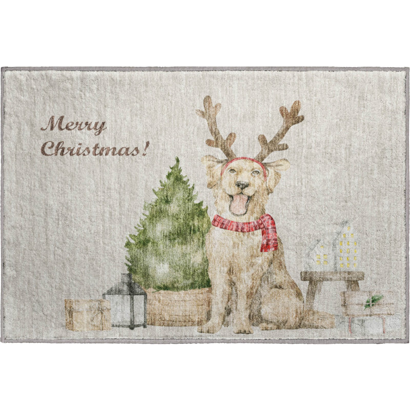 Premium Machine Washable Cerrito AMF219 Taupe Rug, Rectangle 1'8" x 2'6"
