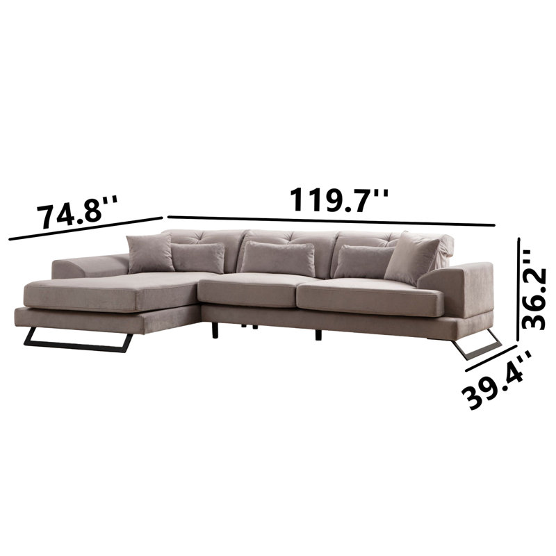 Upholstered L-Shaped Sectional Left Hand Facing