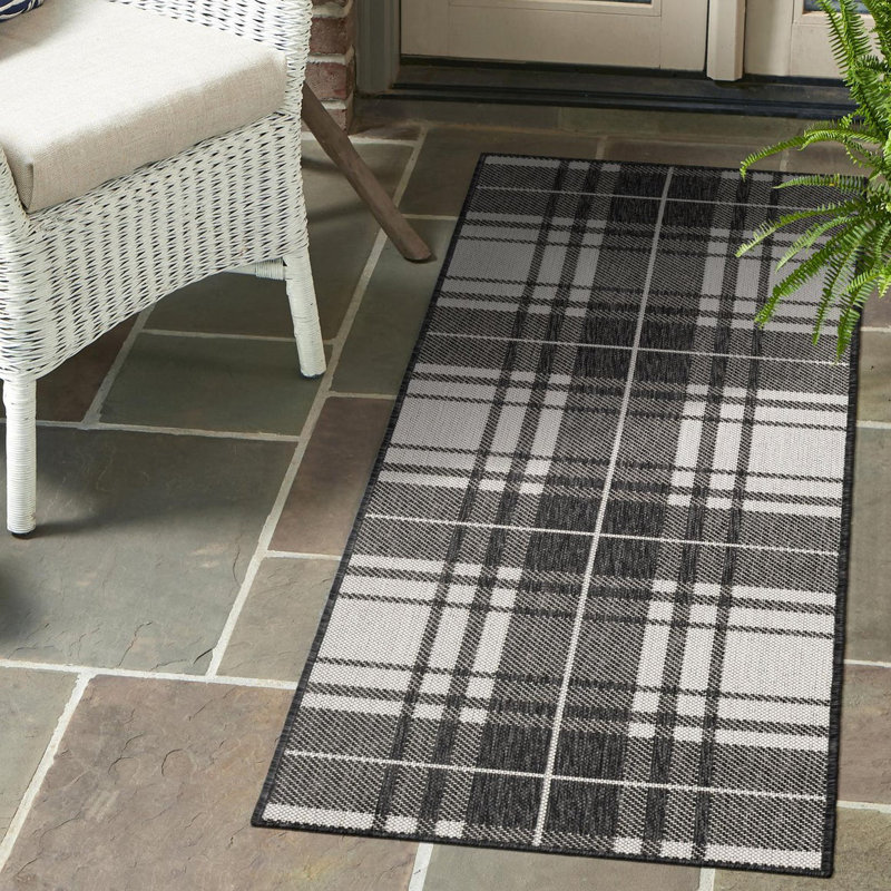 Tapis en polypropylène tissé à la machine Tatasha, Tapis de couloir 2 pi 7 po x 12 pi
