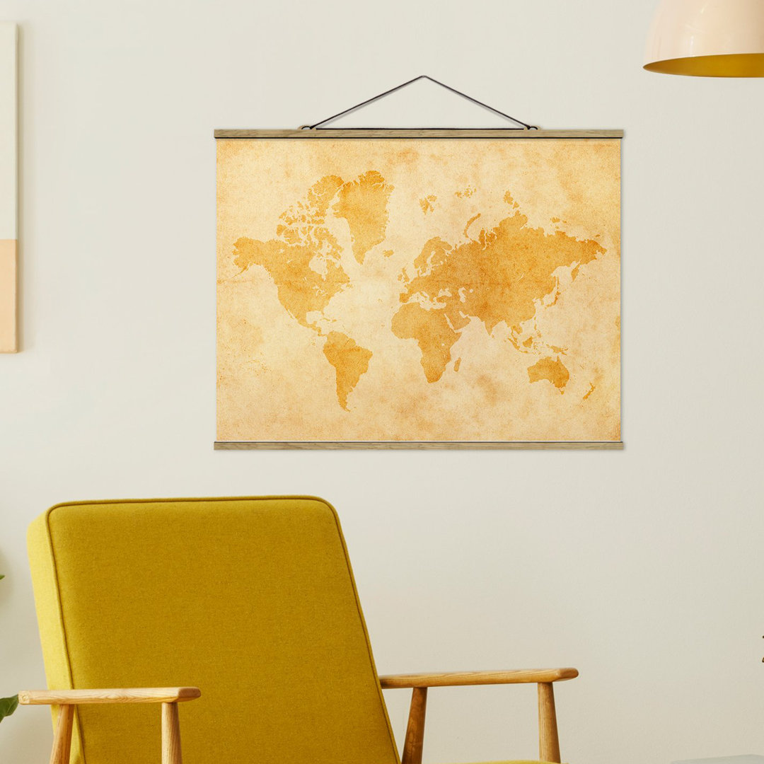 Stoffbild Vintage World Map