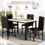 Ensemble de table de salle à manger pour 4, 5 pièces de table et chaises de cuisine, ensemble de table de salle à manger rectangulaire avec quatre chaises noires et plateau en marbre, ensemble de table de salle à manger avec dossier pour petits espace-251752623