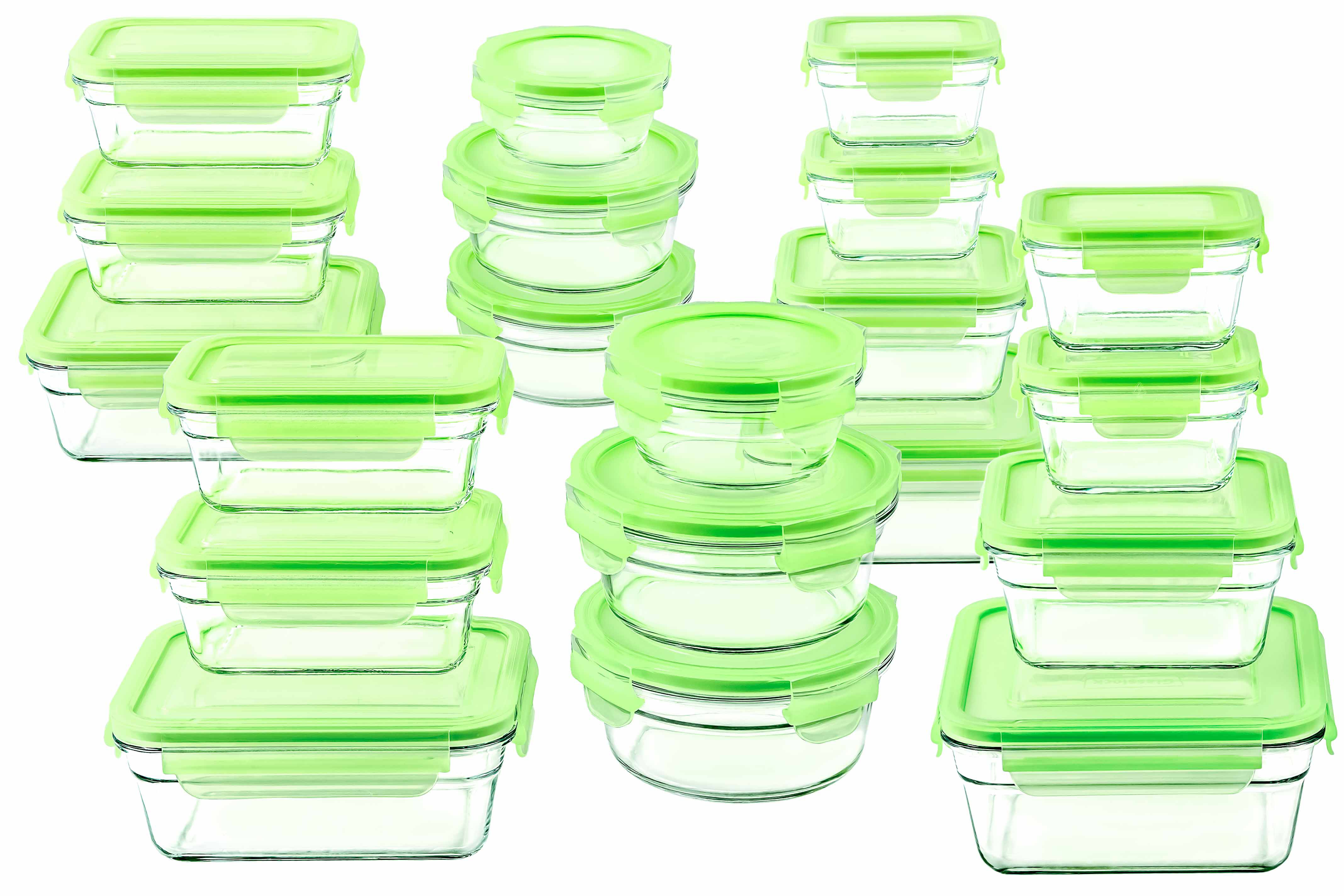 Glasslock Reusable Food Storage Container Set, Oven & Freezer Safe