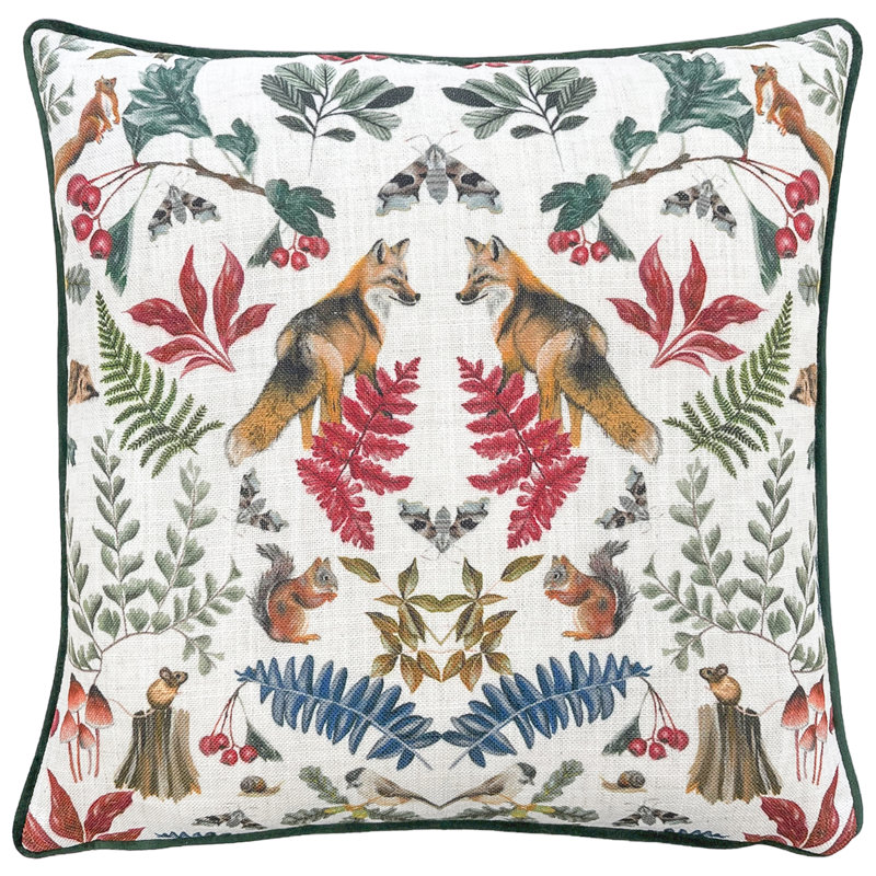 Mirrored Fox Square Throw Cushion