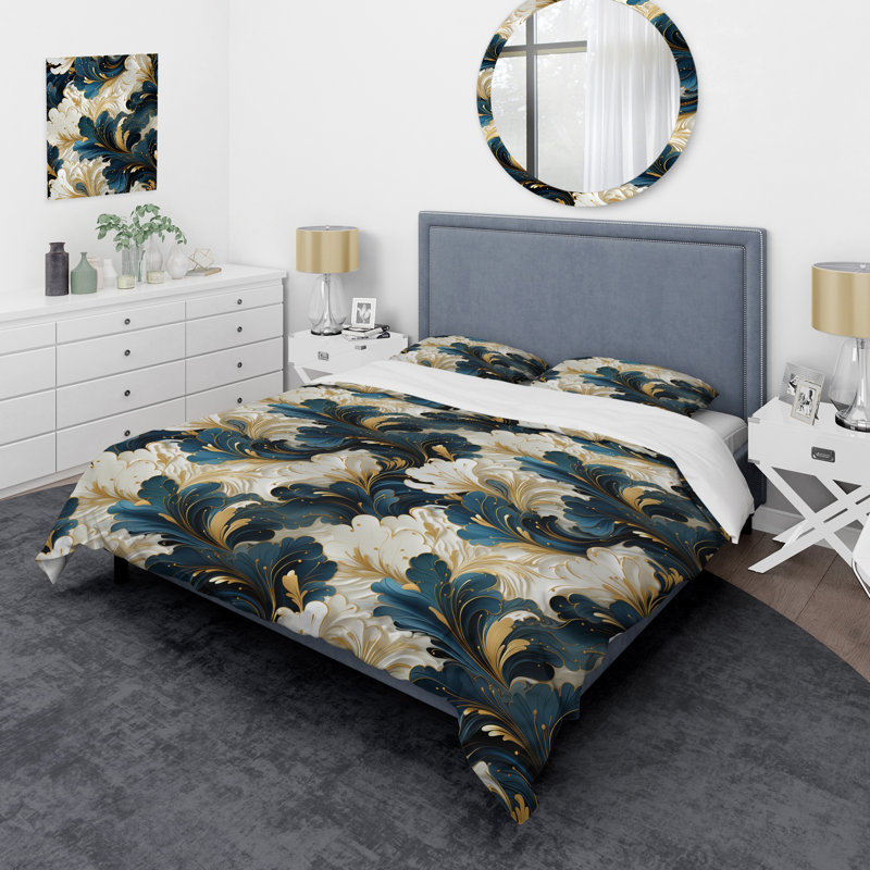Ensemble de housse de couette en marbre Maislee Vintage Reverie, Housse de couette simple + 1 taie décorative stan