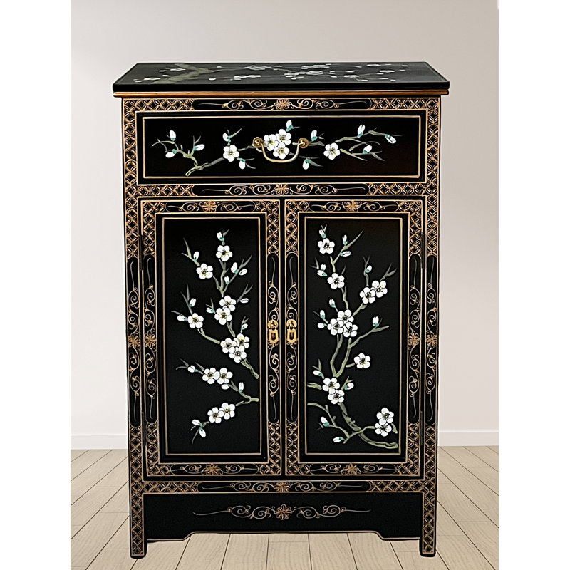 Hand Painted Blossom Accent Cabinet
