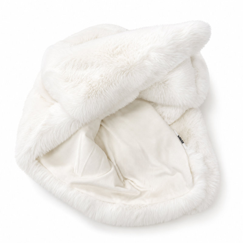 Jeté en fausse fourrure, 60" L x 50" W, White