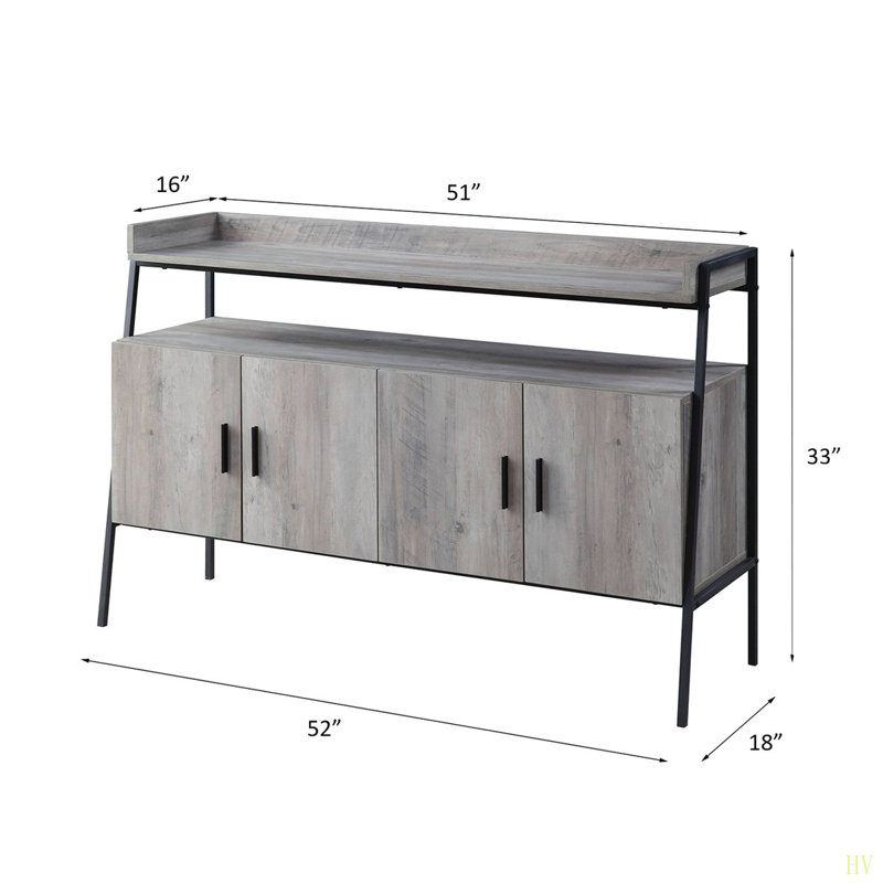 52-Inch TV Stand With 1 Open Compartment, Oak