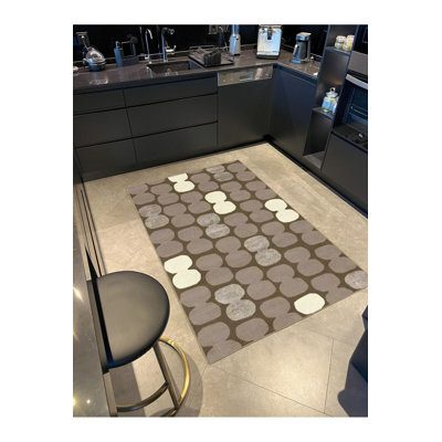 Tapis à motif thématique avec base tissée, lavable à la machine