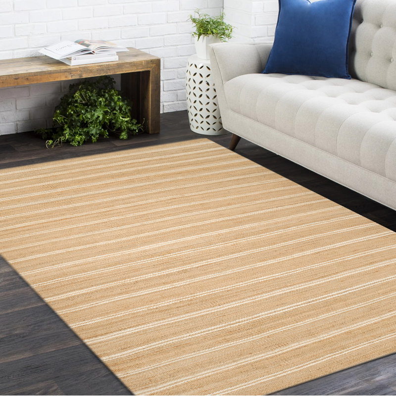 Lilly Striped Area Rug in Brown, Rectangle 10' x 14'
