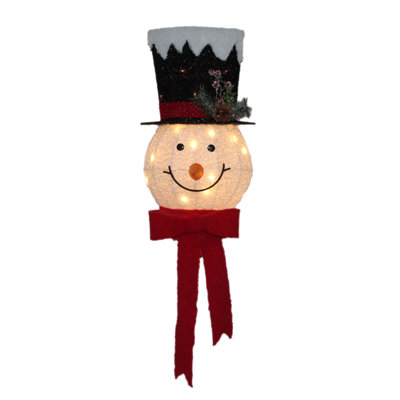 Décoration de Noël de bonhomme de neige avec chapeau haut de forme et foulard rouge 22 po Season's Designs