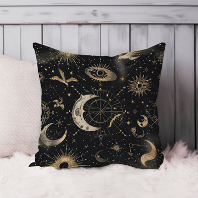 Astronomy and Space Moon & Stars Pattern II Bohemian Throw Pillow Cover