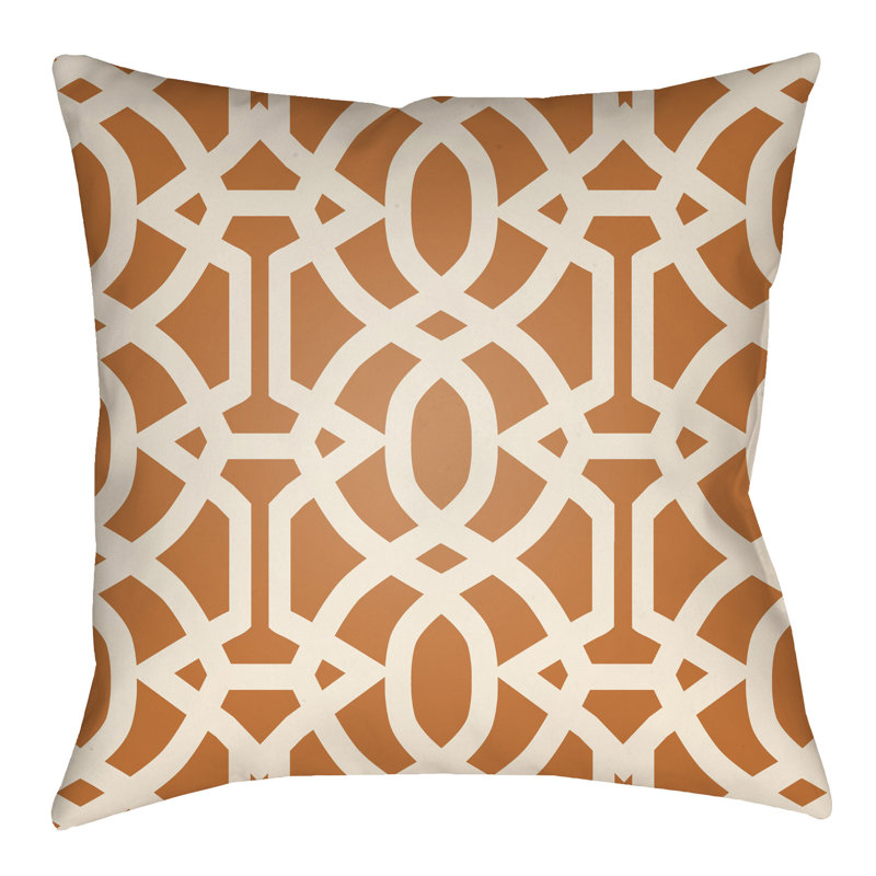 Litchfield Massey Geometric Outdoor Throw Pillow, 18" x 18", Fuchsia/Ivory
