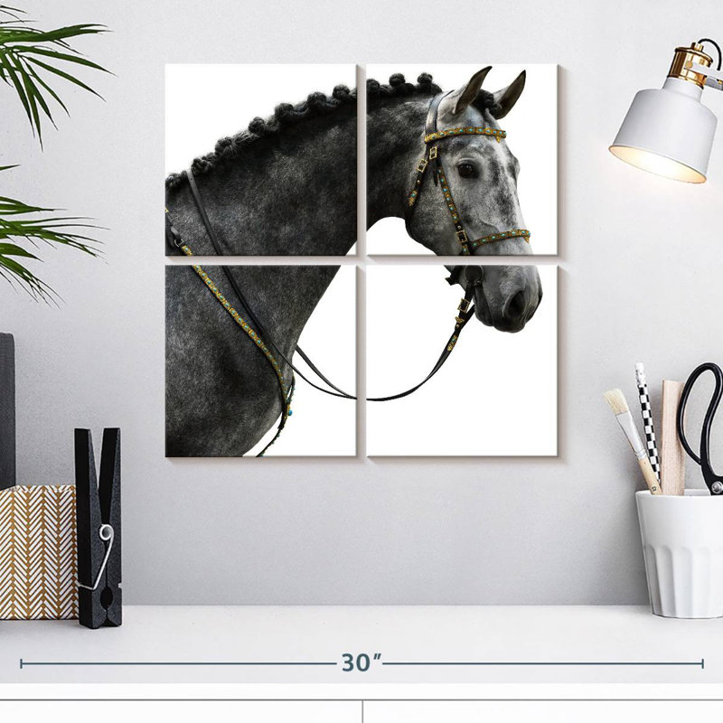 Brampt Gray Spanish Horse, 18" H x 18" W