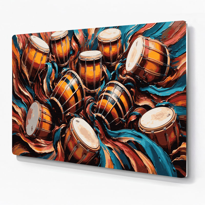 «Music Congas», art mural en métal brun, H 8 po x l 10 po