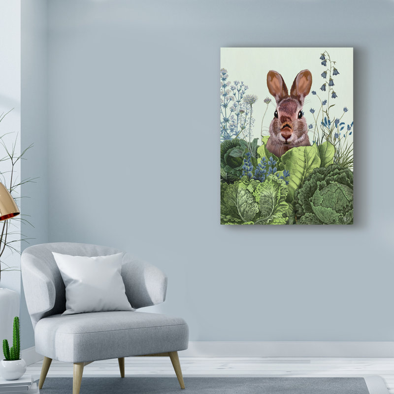 'Cabbage Patch Rabbit 6' Graphic Art Print on Wrapped Canvas, 19" H x 14" W x 2" D